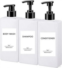 3 Pack 16.9oz Refillable Shampoo and Conditioner Dispenser Conditioner Bottles