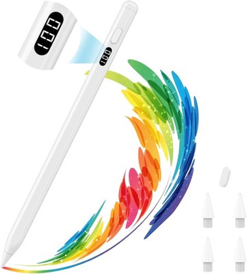 MoKo Stylus Pen for iPad 2018-2025, USB-C Fast Charging Pencil with LED Power Di