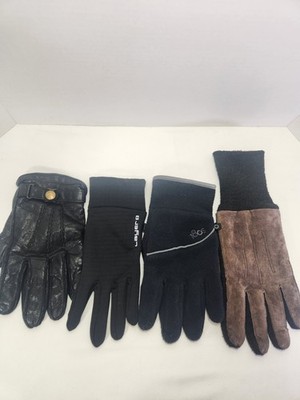 Men's Gloves Left Hand Only Lot Size L Leather Fleece Black Brown.