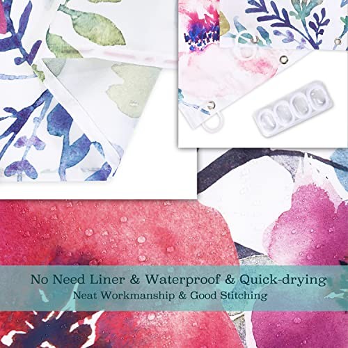 Shower Curtain for Bathroom Flower Shower Curtain 72"W x 72"H Floral - Bild 3 von 7