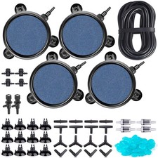 101 PCS 4 Inch Air Stone Disc Bubble Diffuser with Sucker, 52 ft Black