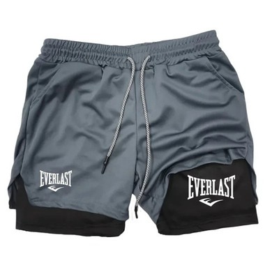 Everlast Men s 2-in-1 Running Shorts Gym Fitness Training Jogging Double Layer