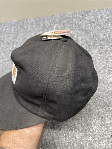 Carhartt Hat Cap Fitted Mens Large Black Canvas Patch Thermolite USA Made Warm - Picture 7 of 9