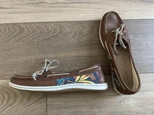 Sperry Women's Top Sider Firefish Seaweed Print Boat Shoes Size 9M STS95286