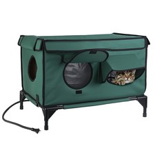 Weatherproof Heated Cat House Automatic Insulated Heating Pad Bed Cat Shelter