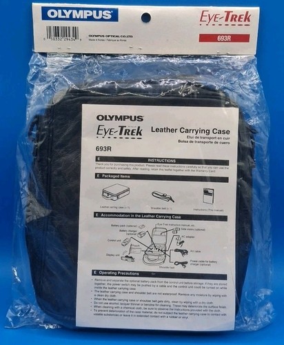 Olympus Eye Trek Video Glasses Retro Gaming Headset PS2 Leather Carrying CaseNOS