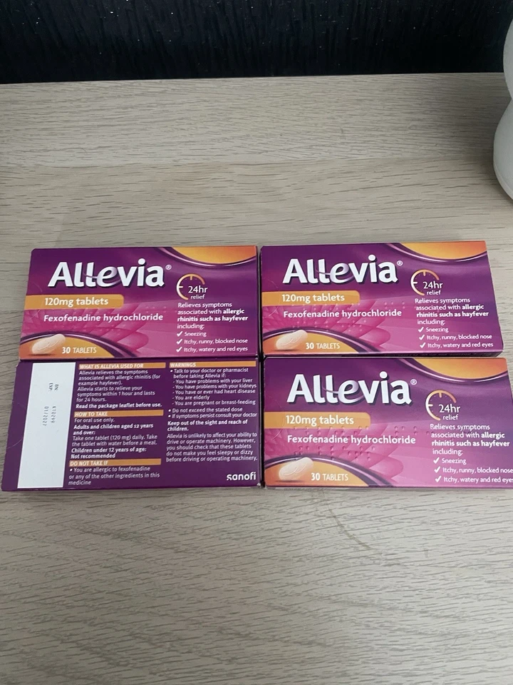 HAY FEVER 4x 30 allevia tablets 120 tablets Exp20/27 120mg