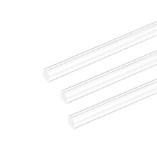 3Pack 6mm x 10" Acrylic Rod Square Clear Acrylic Plastic Rod PMMA Bar