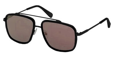 Harley-Davidson Men's Square Aviator Metal Sunglasses, Shiny Black Frames