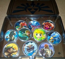 Legend of Zelda Amiibo NFC Coins Lot of 10 w/ Case