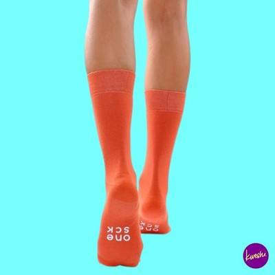 ONESCK Men's Dress Socks, Finest Combed Cotton Knit, Burnt Orange, UK 8-12