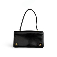 GIANNI VERSACE Sunburst Handbag Leather Black