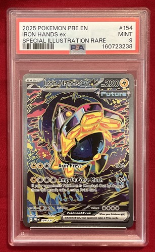 2025 Pokemon PRE EN Iron Hands ex #154 Special Illustration Rare PSA 9
