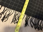 Antique Victorian Fine Wool Black Shawl Windowpane B&W 65” X 60 — photo 7