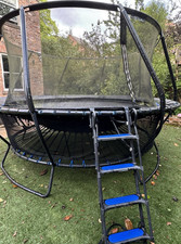 Plum Curved Bowl Trampoline with Safety Enclosure and Ladder for Ages 8 and Up