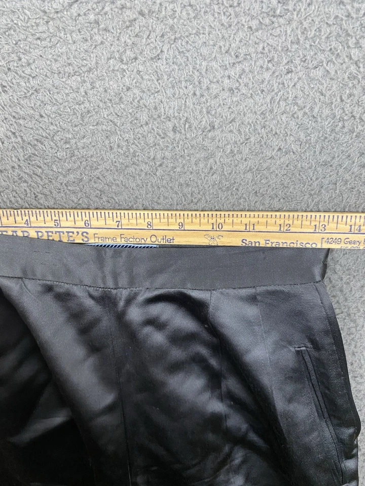 Prada 意大利丝绸粘纤缎裤黑色锥形尺寸 42 — 第 3/4 张图片