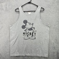 Disney World Shirt Mens XL Gray Black Mickey Mouse Vintage Disney Made In USA