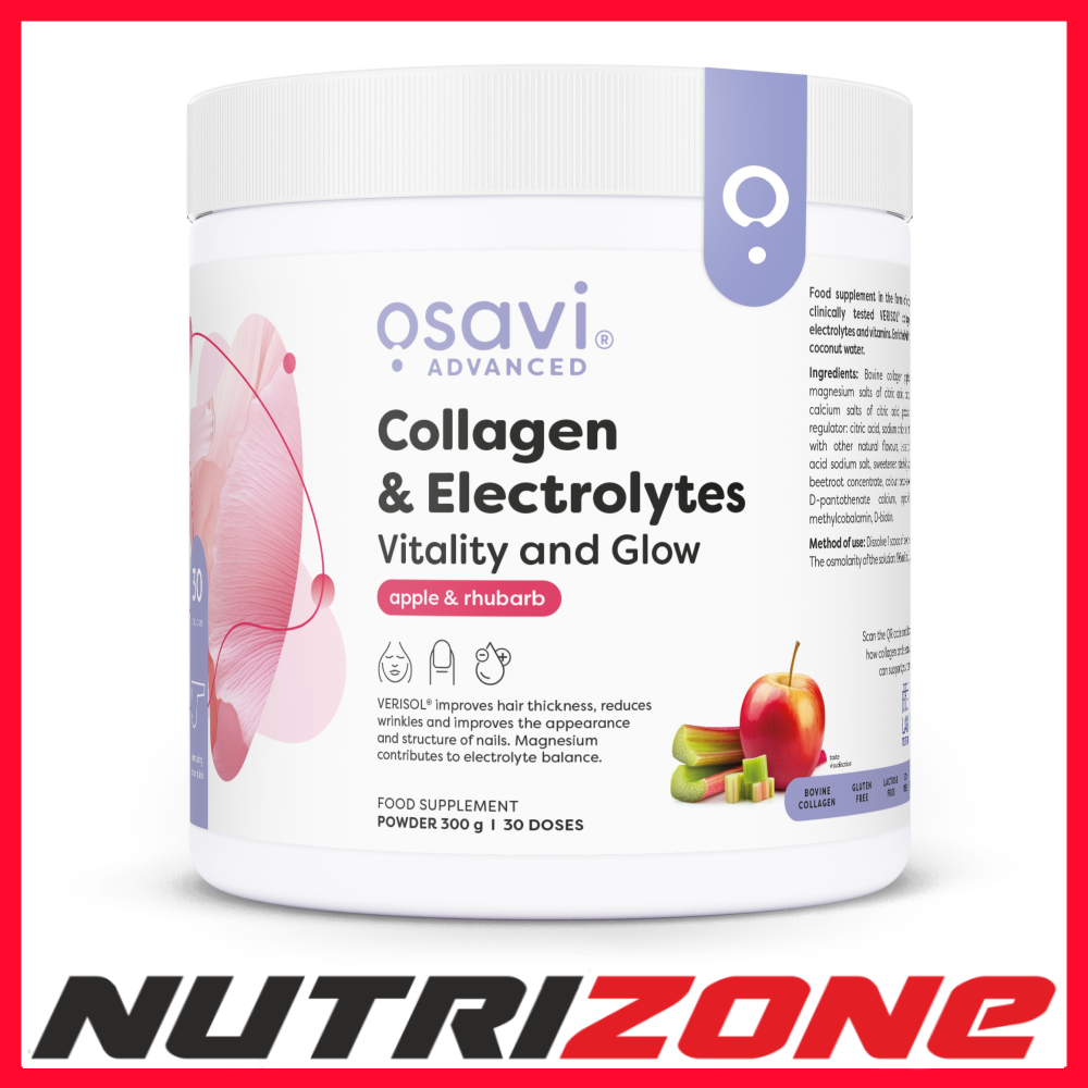 Osavi Collagen Electrolytes Vitality and Glow, Apple & Rhubarb - 300 grams