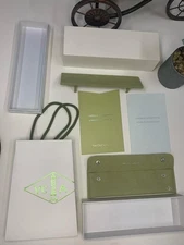 Van cleef & Arpels Bracelet case Green Suede Accessory Pouch VCA Travel case Set