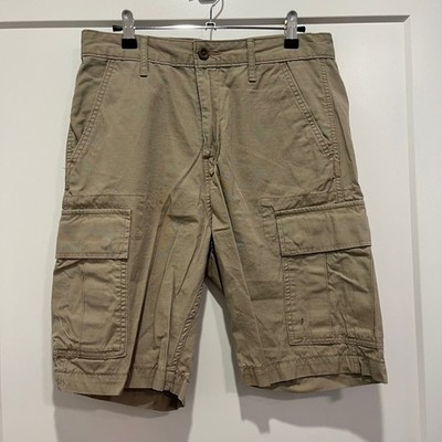 Levis Mens Ripstop Cargo Shorts Khaki Tan WaterLess Utility Pockets Size 29