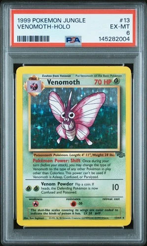 1999 POKEMON JUNGLE #13 VENOMOTH-HOLO PSA 6