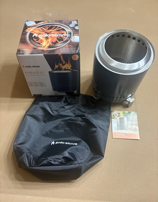 Solo Stove Mesa XL Smokeless Dual Fuel Tabletop Fire Pit Blue w/ Carry Bag