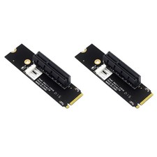 2X NGFF M.2 to PCI-E 4X Riser Card M2 M Key to PCIe X4 Adapter with LED1632