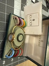 Full Set GUCCI Change Bezel 11/12.2  11 Colors Gold Ladies Watch in Box New Batt