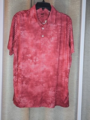 Puma Cloudspun Dye Stripe Polo Heartfelt 538755-03 Medium NWT!