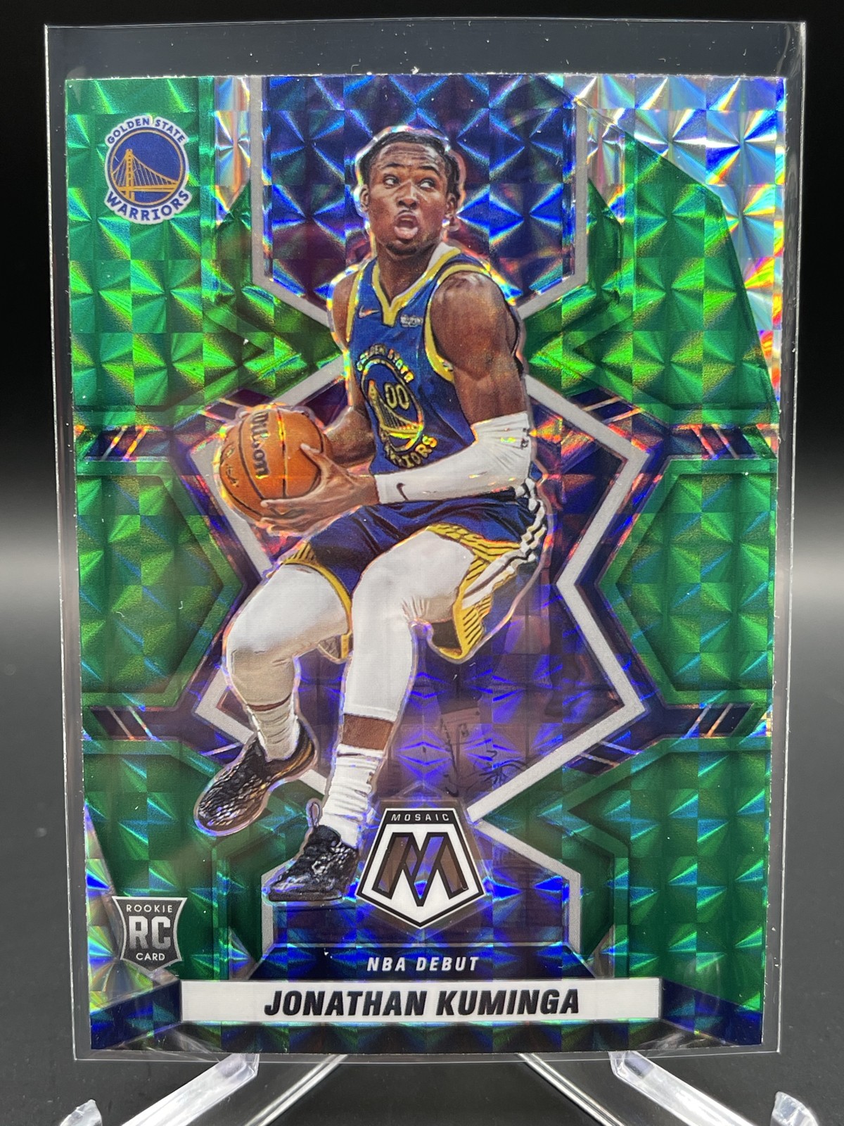 2021-22 Panini Mosaic - NBA Debut Jonathan Kuminga #268 Green Mosaic Prizm (RC)