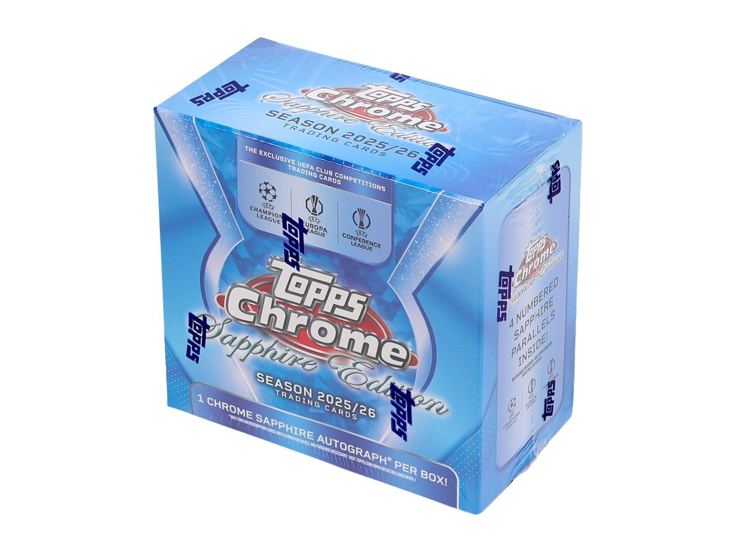2025/26 TOPPS CHROME UEFA CLUB COMPETITIONS SOCCER SAPPHIRE EDITION BOX view 2