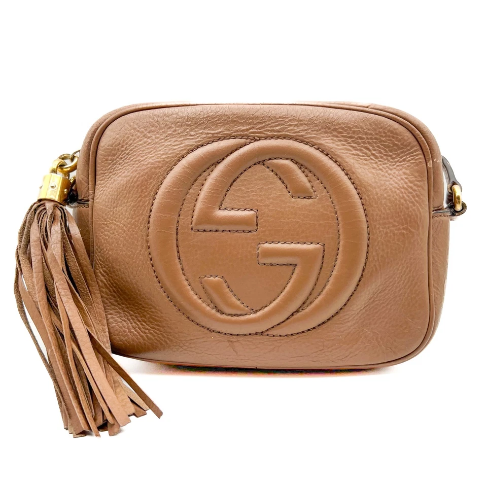Gucci Soho Disco Leather Crossbody Shoulder Bag Brown Beige 308364 Authentic - Image 2 of 4