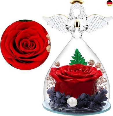 Ewige Rose Engel Geschenke für Mama, Ewige Rose im Glas Engel Figur Geschenke