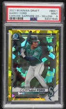 2021 Bowman Chrome Draft Sapphire Edition Yellow 96/99 Harry Ford PSA 9 0p10