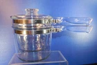 Vintage Pyrex Flameware Glass  Double Boiler Saucepan & Lid 6283 1-1/2 Qt EUC