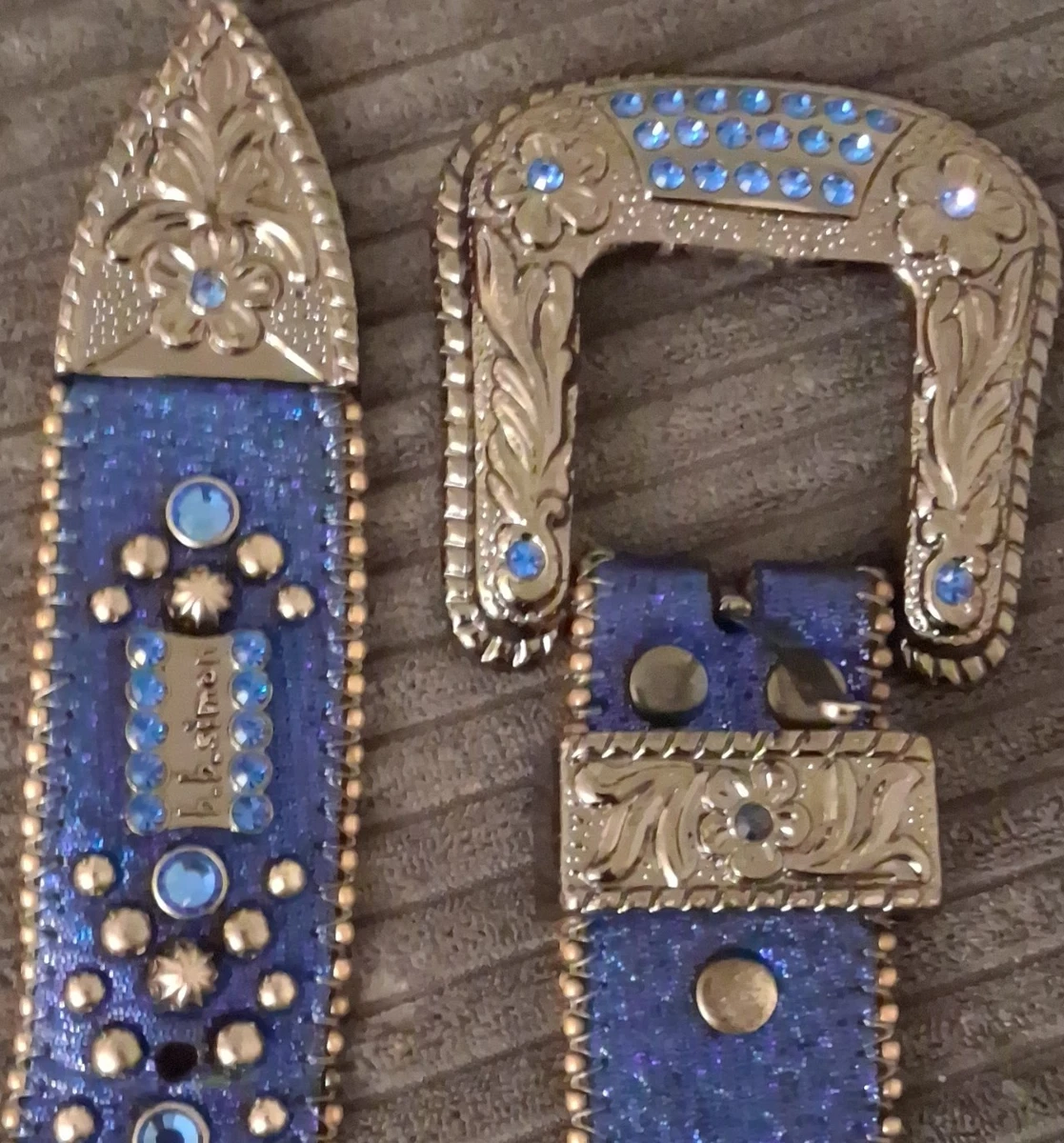Studded Blue Belts for Men for sale | eBay