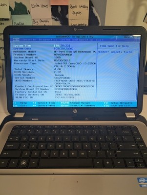 HP Pavilion G6 Laptop Intel Core I3-2350M - 4gb Ram - No HDD -  New Battery