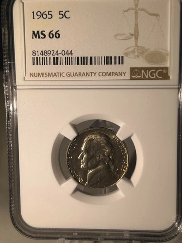 1965 Jefferson Nickel NGC graded MS-66 Beauty Nice freshly slabbed