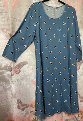Yarn & Sea Women Ocean Blue Casual Dress Long Sleeve Size 3XL | eBay