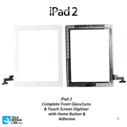 NEW iPad 2 Complete Front Glass/Digitiser Touch Screen/Panel Assembly - WHITE - Afbeelding 1 van 3