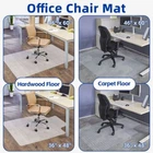 1/2/4/6PCS Office Chair Mat Anti-Slip for Hard/Carpet Floor 36 x 48"/46 x 60"