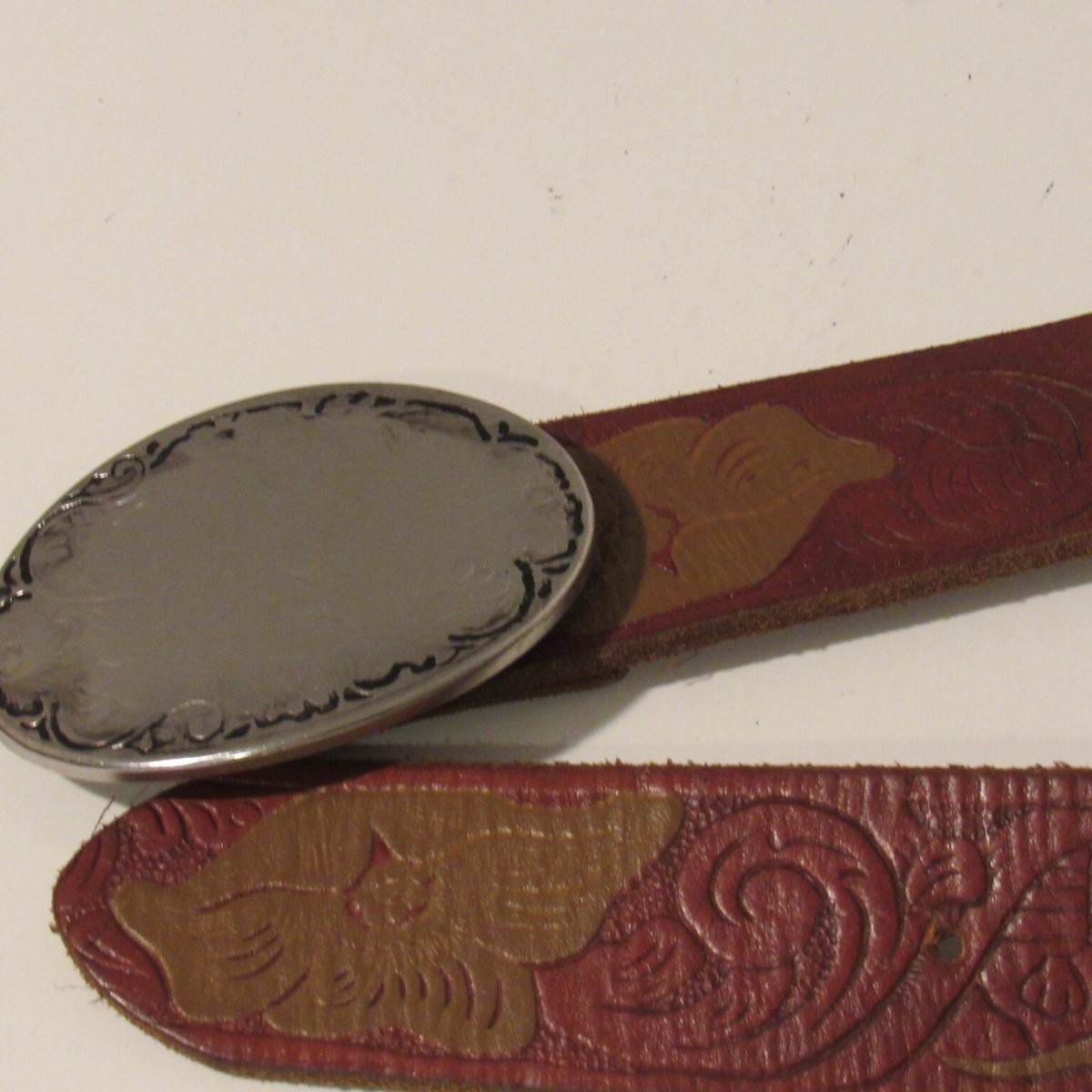 Old Navy Vintage Genuine Leather Brown Belt with Square Brushed Silver Buckle 30 Old Navy Leather Brown Belts for Women for sale | eBay main image 4
