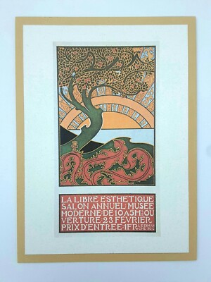 5.5''x7.5'' La Libre Esthetique Salon Annuel 1900 art nouveau mini poster reprint.