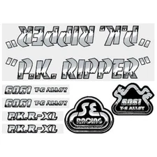 SE Racing - P.K. Ripper Decal set - Drippy Font - Black/Silver
