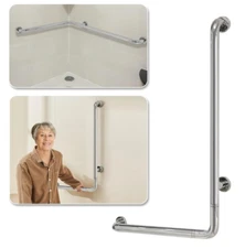 Shower Grab Bar Toilet Safety L Shaped Bathroom Handrail Wall Mount 24 x 36 Inch