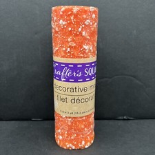 Crafter's Square Decorative Mesh 6" x 3 yards Orange with White Splatter