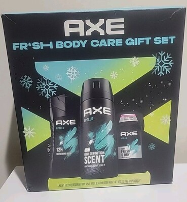  》  Men's Axe Apollo 3Pc Body Care Gift Set》Body Wash》Body Spray》Deodorant  