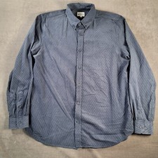 Original Ben Sherman Button Up Long Sleeve Geometric Gray Shirt Mens Size Large