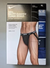 Nike Dri-Fit Essential Cotton Stretch Jock Strap 3-pack Blue Mens Size XL