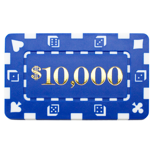 10 Blue 10000 Rectangular Poker Chips Plaques Buy 3, Get 1 Free
